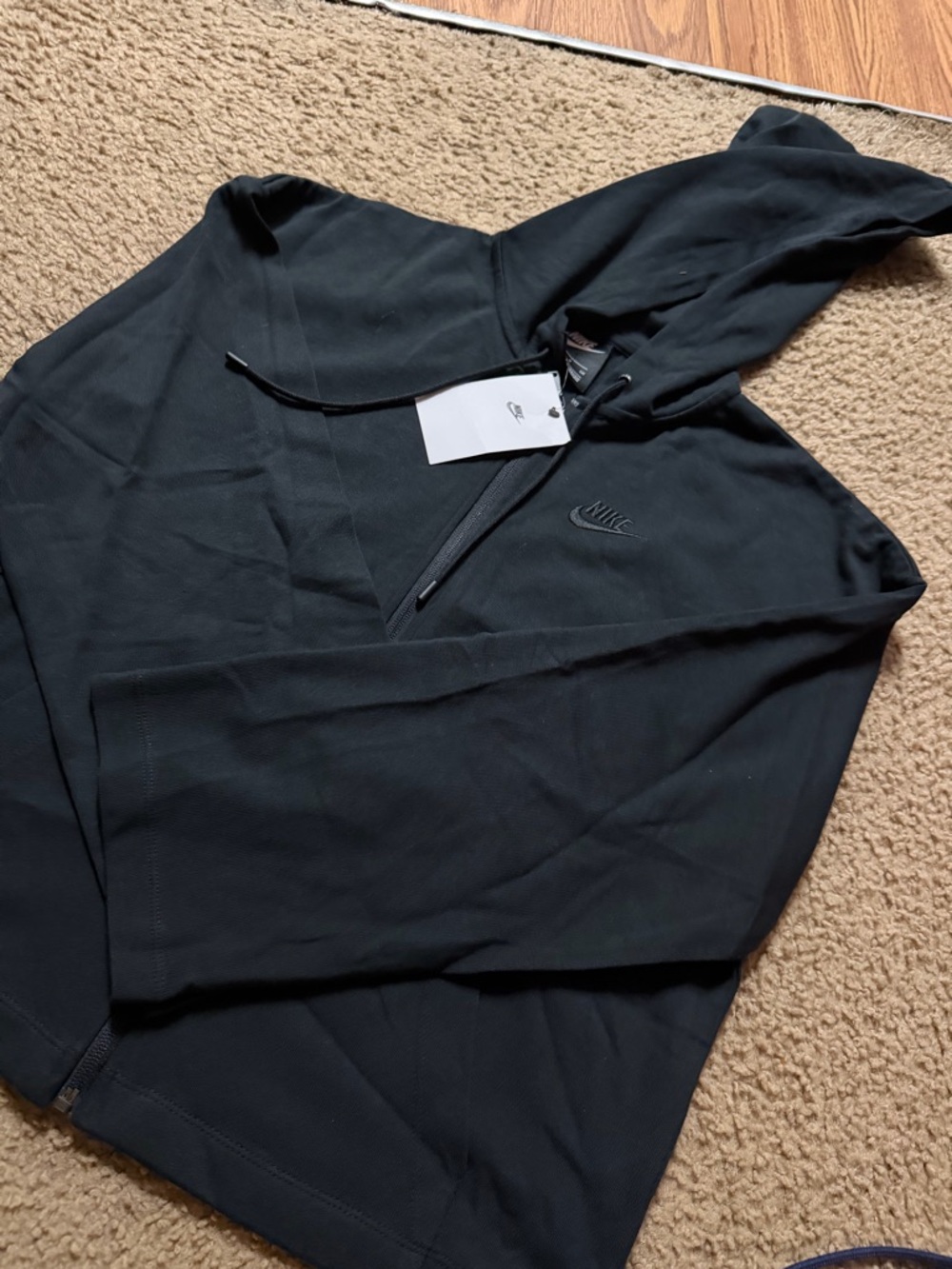 Nike Black Hooded Pullover with Subtle Embroidered Swoosh